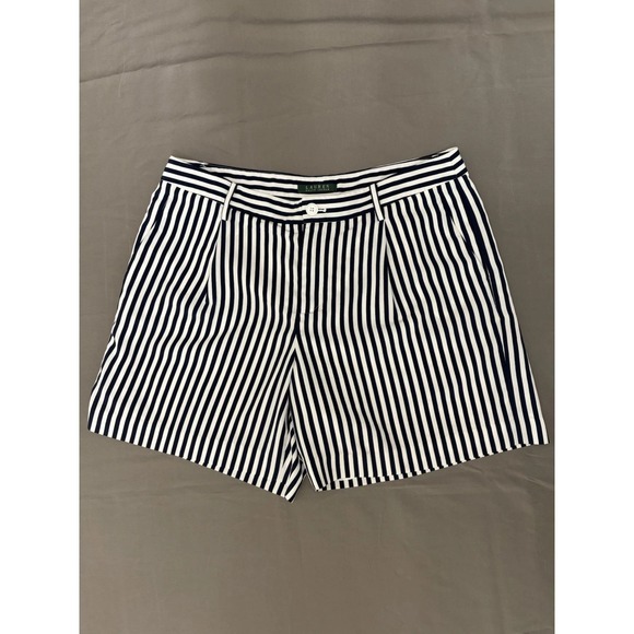 Lauren Ralph Lauren Pants - Lauren Ralph Lauren Size 12W Shorts Blue/white Stripe Lined Zip Beachy